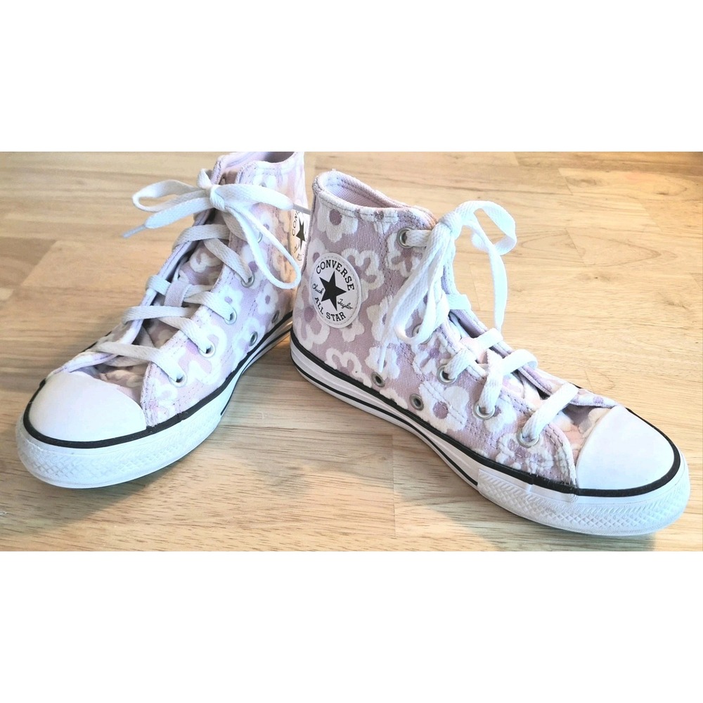 Converse Chuck Taylor All Star Floral Chenille High Top Sneakers Girls Size 1 - Picture 9 of 15